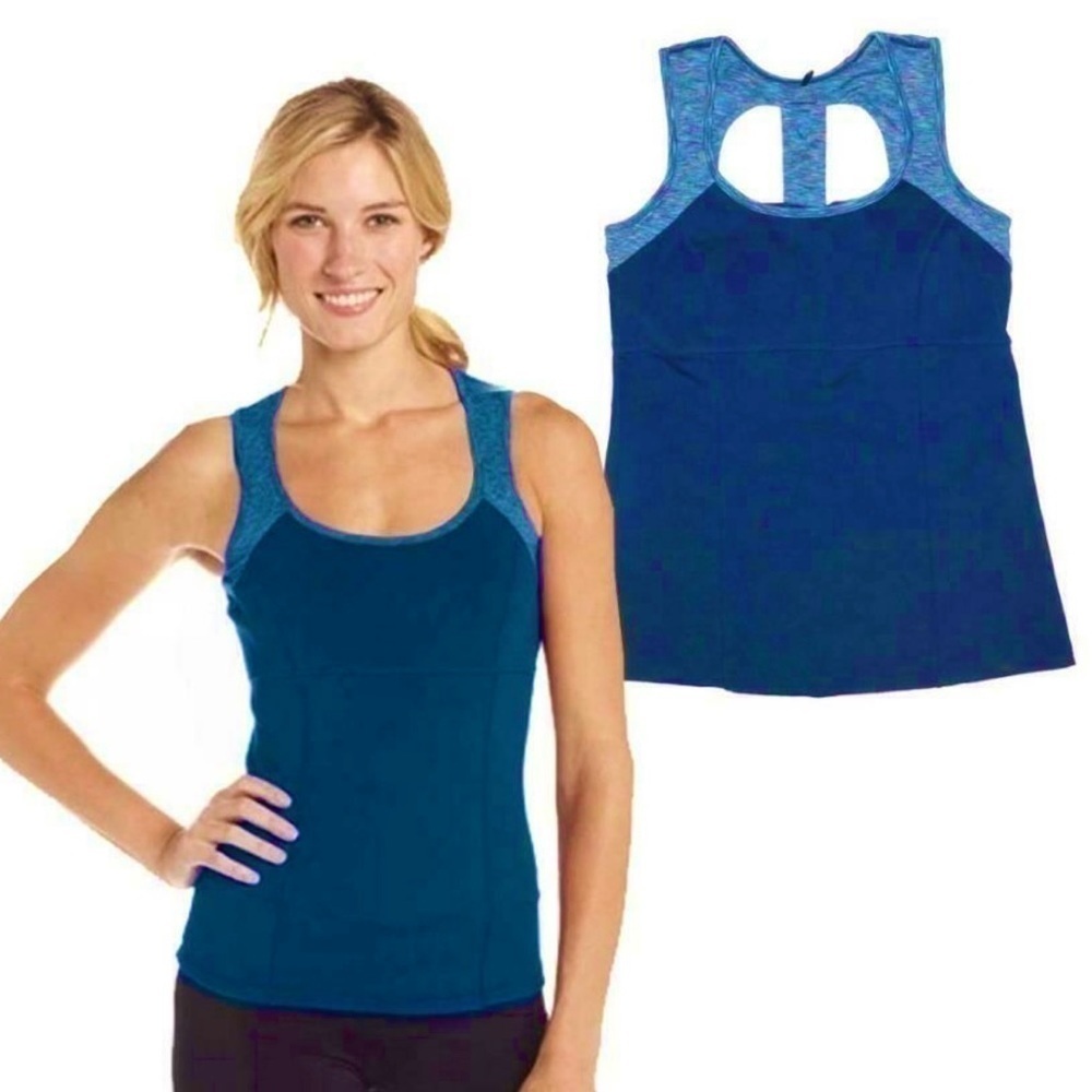 PRANA Marla green space dye yoga tank top womens size XS